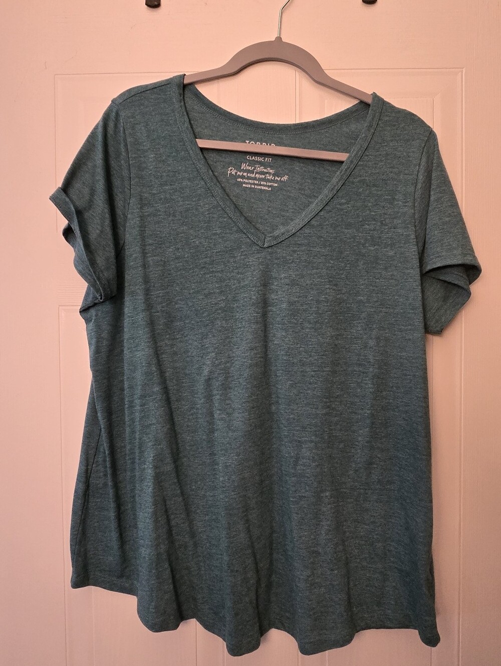 Torrid V-Neck Short Sleeve Tee - Teal Green